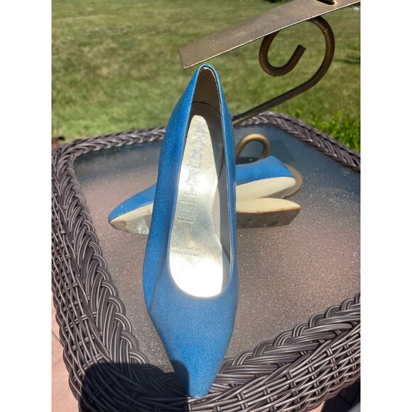 Vtg Herbert Levine KABUKI Shoes 60’s Robin Egg Blue White Leather Platform 5 - Picture 7 of 10